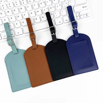 Customized soft synthetic leather name luggage tags are the most popular with buckle luggage tags
