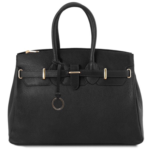 Leather Handbag with GoldenHardware