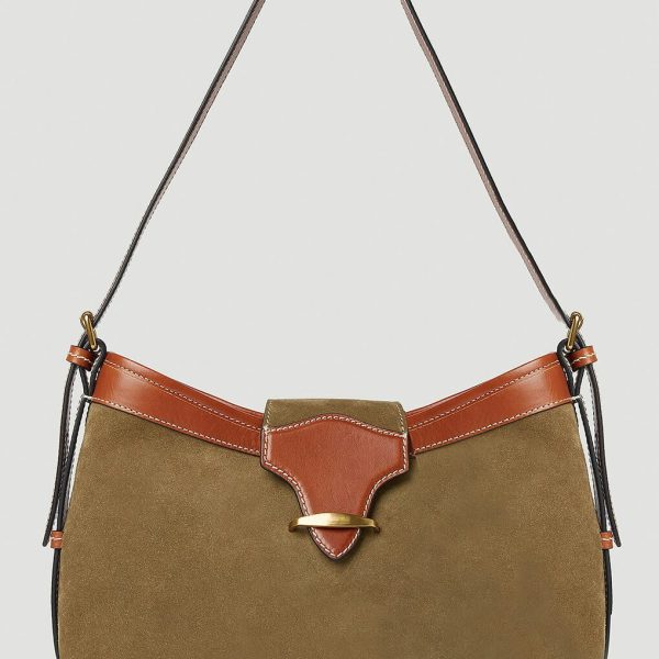 Leather handbag  in a suede finish