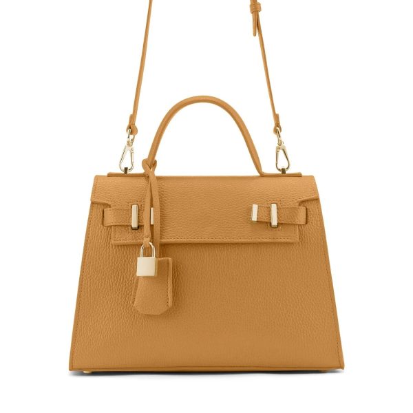 Soft pebbled calf skin leather with matching trim