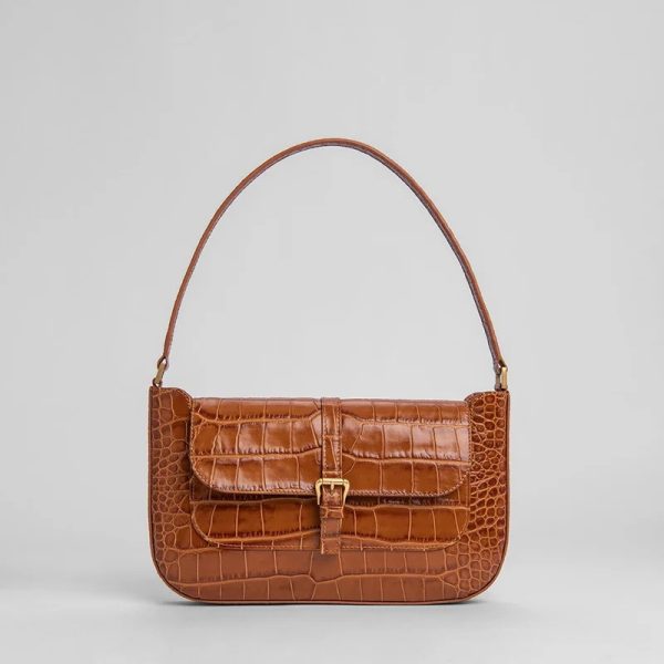 Women&#8217;s Croc-Embossed Shoulder Bag
