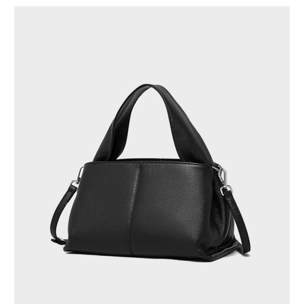Women&#8217;s Retro Classic Genuine Leather Satchel Bag &#8211; Top-Grain Cowhide Handbag with Zipper Closure, Adjustable &#038; Detachable Straps